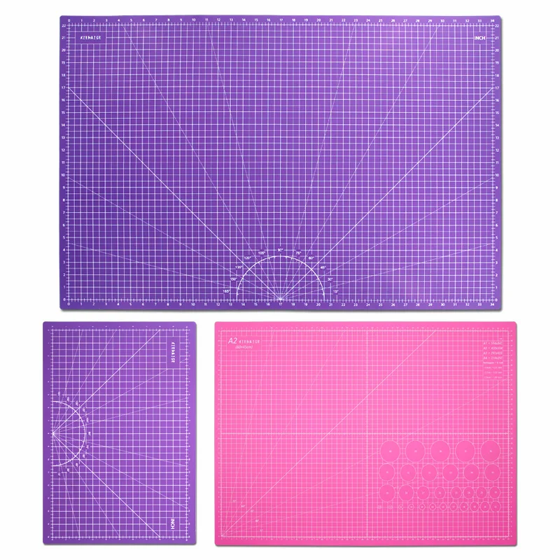PVC Cutting Mat Double Color Heigl 24‘’ * 18” Double-sided PVC A1234 Multi-purpose Self-healing Cutting Mat Durable Paper Pad