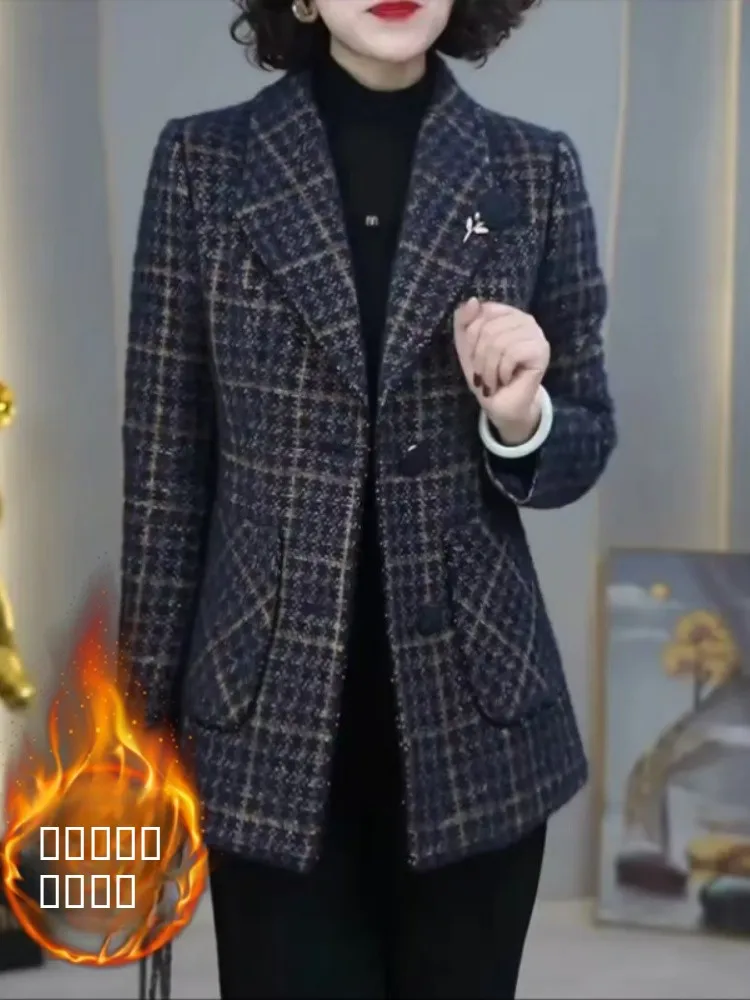 

Утепленное хлопковое пальто для женщин среднего возраста: модная осенне-зимняя куртка из полиэфирного волокна