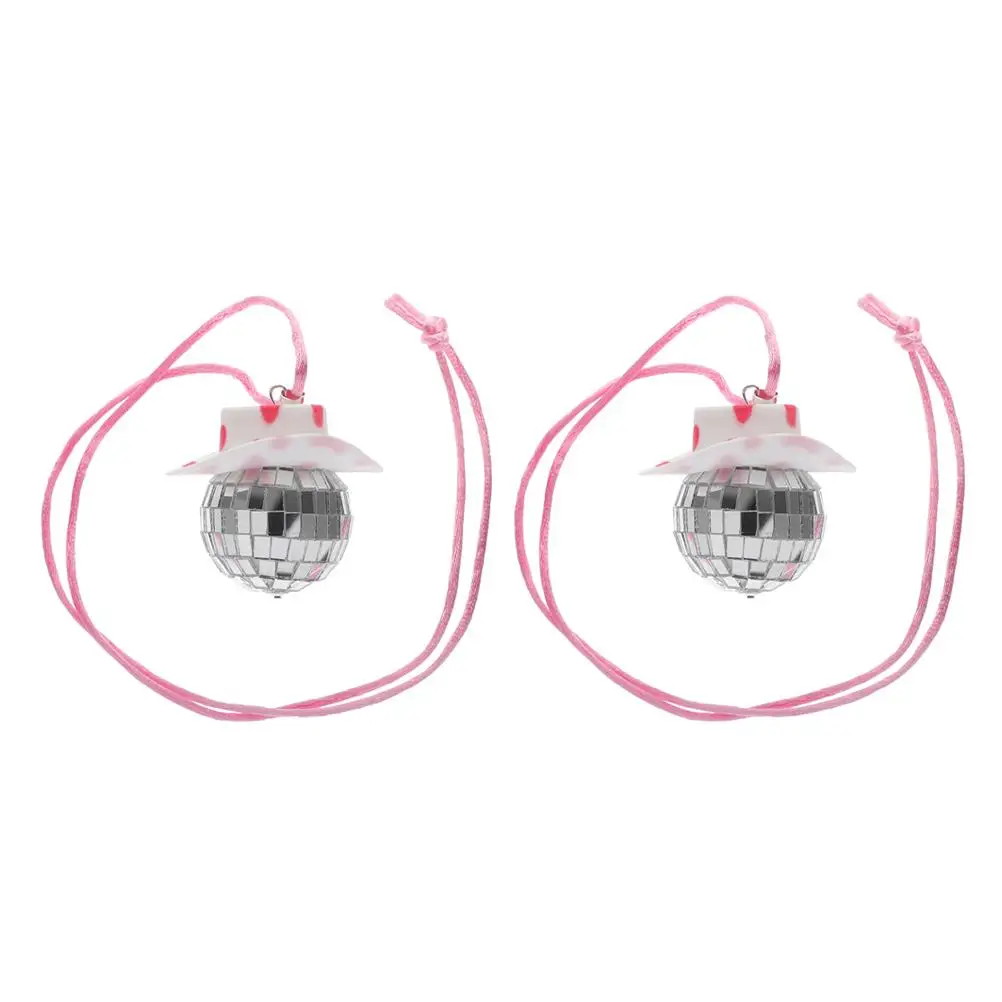 

2 Pcs Mirror Ball Pendant Hangers Car Hanging Ornament Vintage Truck Accessories