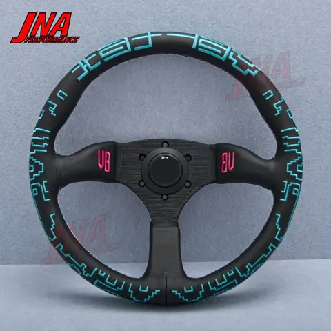 JDM Deep Dish Rally Drifting Steering Wheel 14Inch Leather Racing Sport Steering Wheel PC-ST38