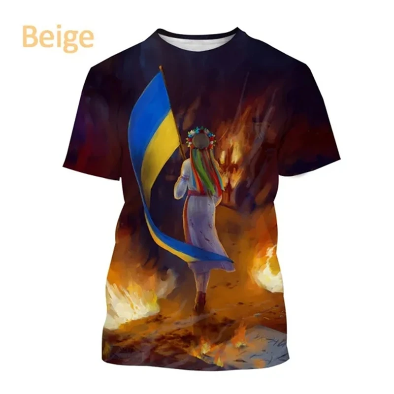 New Hot Sale Ukrainian Flag Ukraine Theme Art 3d Print Mens Clothes Short-sleeved T Shirt I Love Ukraine Unisex Streetwear Tops