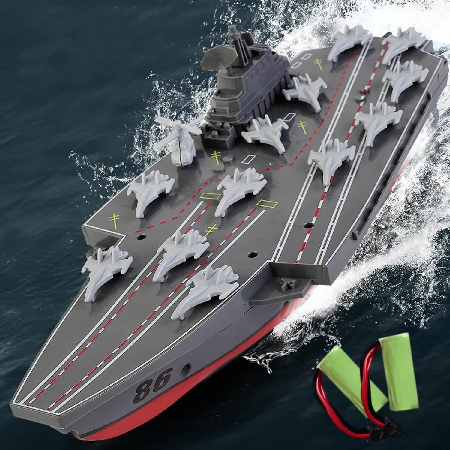 

Remote Control Ship Model 2.4G Remote Control Aircraft Carrier Medium-Sized 34CM Remote Control Warship Simulation Ship Model (D