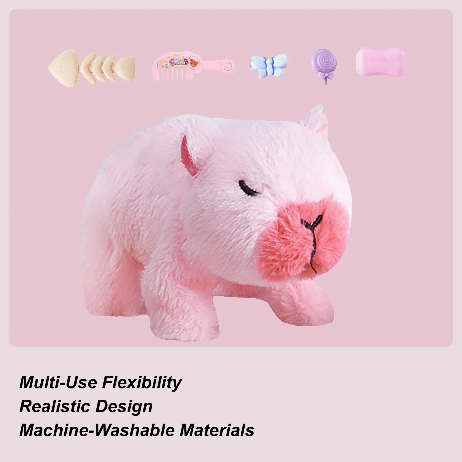 

Интерактивная прогулочная кукла со звуком и светом для домашних животных, электрическая милая плюшевая капибара для детей, взрослых, молодежи, девочек, мальчиков, игровой комнаты