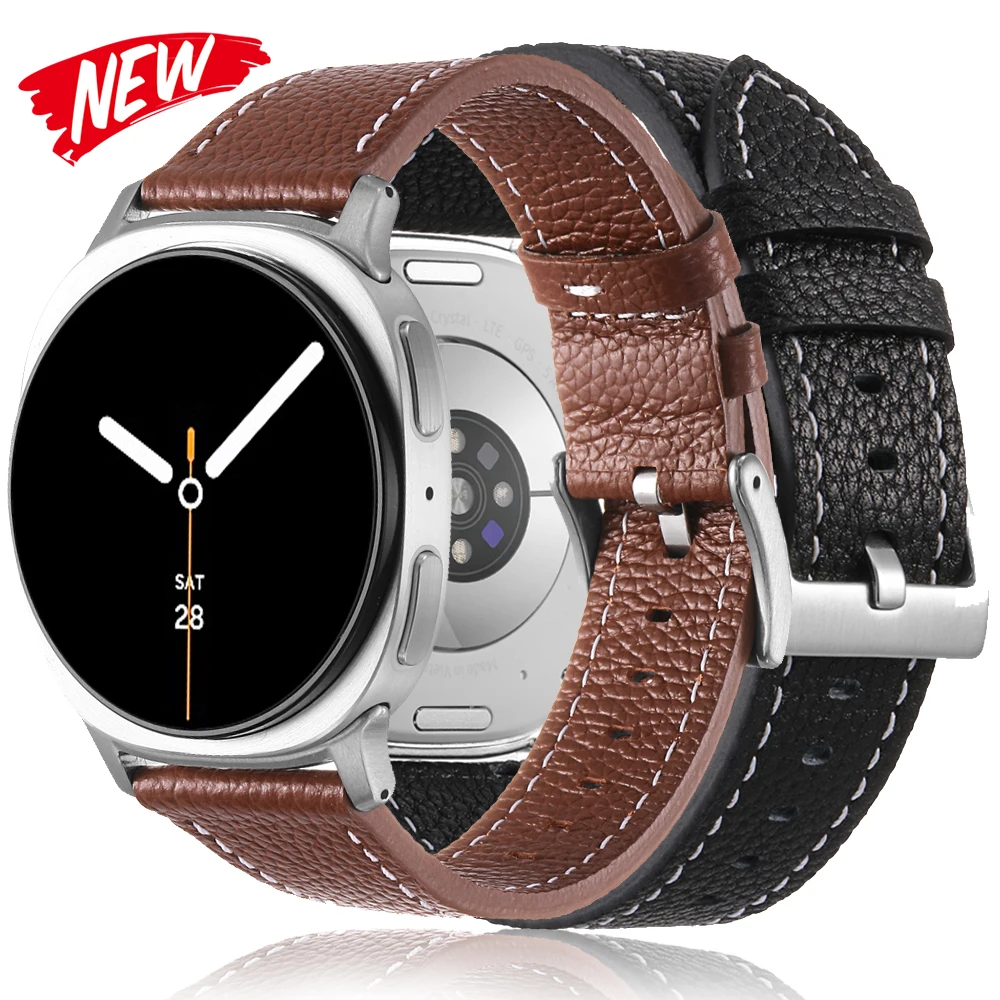 

Кожаный ремешок для Samsung Galaxy Watch 8 Classic 46 мм, ремешок для Samsung Galaxy Watch 8 40, 44 мм, аксессуар для браслета с изогнутым концом