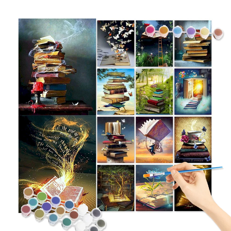 

GATYZTORY Painting By Numbers Book Landscape 60x75cm DIY Frame Wall Pictures For Living Room Home Decor Wall Art Digital Paintin