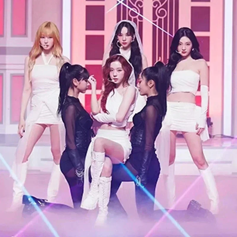 2025 Kpop Korean Singer Jazz Dance Costume White Crop Tops Irregular Short Skirt Stage Performance Clothing Nightclub Outfits