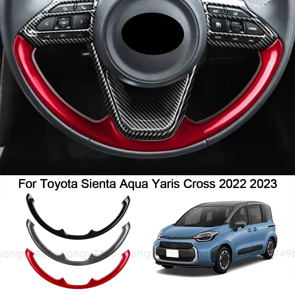 accessoires-de-voiture-pour-toyota-sienta-aqua-yaris-cross-2022-2023-cache-de-volant-chrome-garniture-et-cadre-autocollant