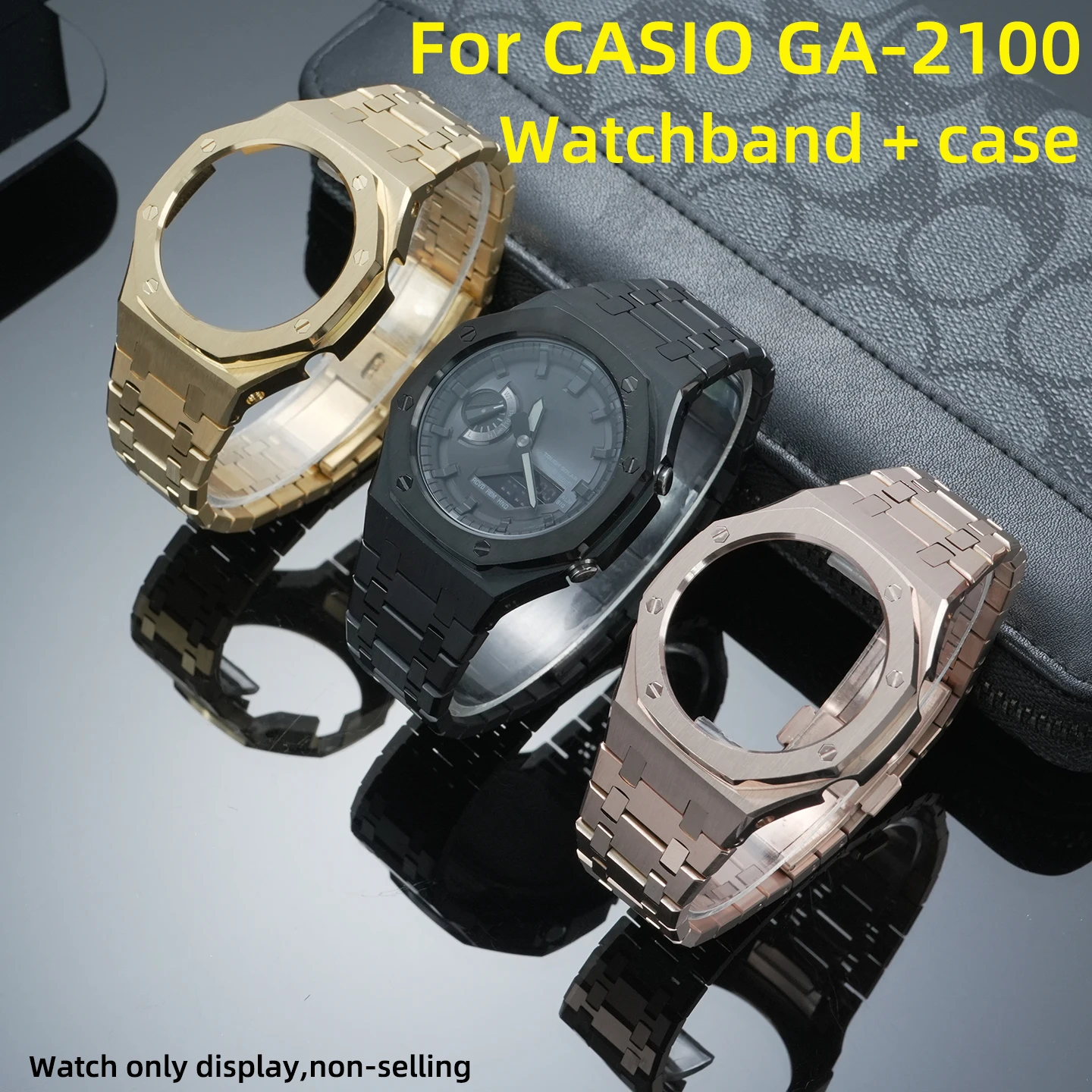 For Casio G-SHOCK GA2100 GA-B2100 Mod Kit Metal Case&Bands GA-2100 Royal Oak Style Steel Case Strap mod Refit Kit Accessories