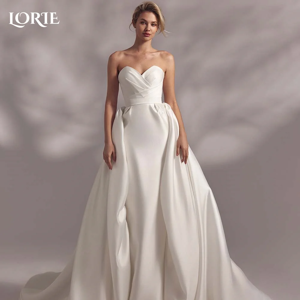 

LORIE Mermaid Sweetheart Wedding Dress Strapless Bride Gown Detachable Train Bride Dress Corset Bridal Dress vestidos de novia