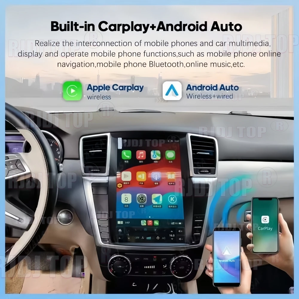 12.3 Inch Touch Screen Android 13 Car Radio For Mercedes Benz ML GL 2012-2015 Auto Stereo GPS Navigation Multimedia Video Player