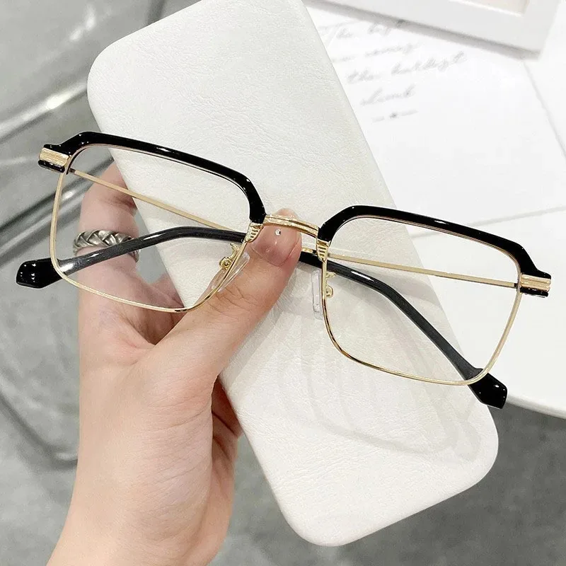 Fashion Square Lesebrille Männer Frauen Anti Blau Licht Metall Rahmen Presbyopie Brille Antifatigue Computer Brillen 0 Bis + 4,0