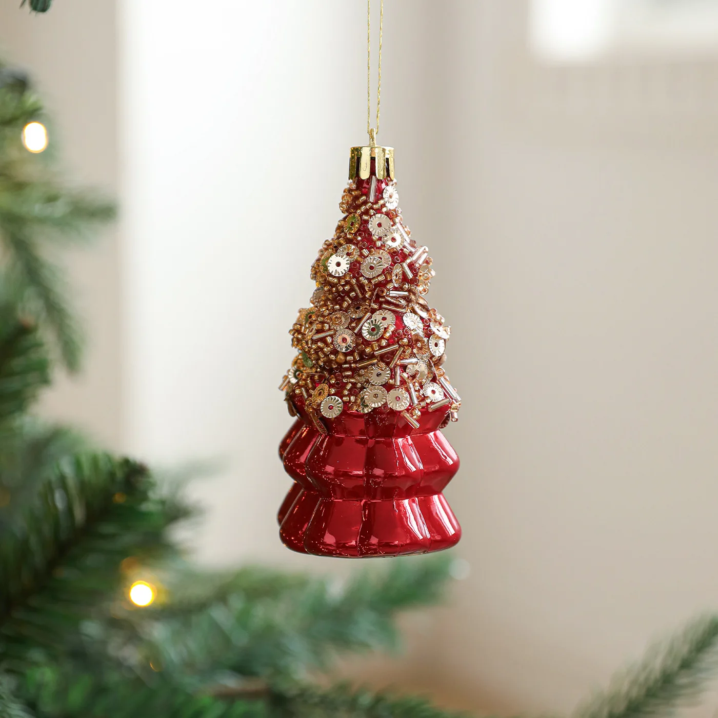 

2/3Pcs Colorful Christmas Tree Pendant Hanging Decoration Sticky Powder Glossy High-grade Light Luxury Shaped Hanging Pieces Box