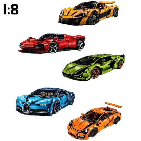 새로운 42172 42143 42115 42083 기술 Supercar Moc 모델 빌딩 블록 벽돌 성인 어린이를위한 장난감 생일 크리스마스 선물
