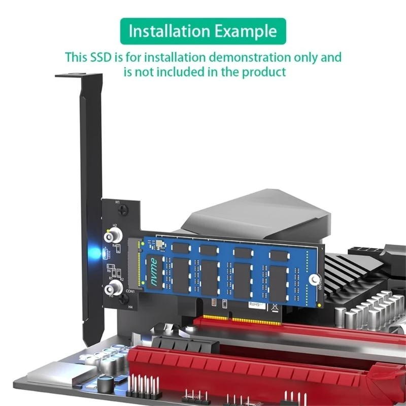 96ge-pcie-para-nvme-adaptador-m2-nvme-para-pcie-4x-risers-cartao-expansao-com-suporte