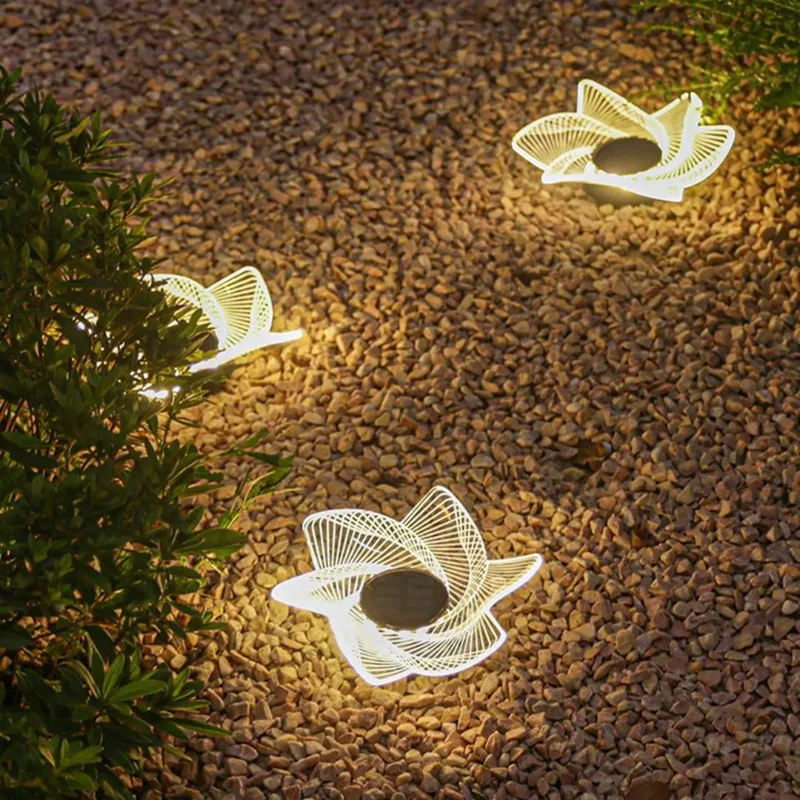 4 pçs solar acrílico jardim enterrado luz ao ar livre jardim luz à prova dwaterproof água luminosa decoração da parede luz de lavagem, durável c