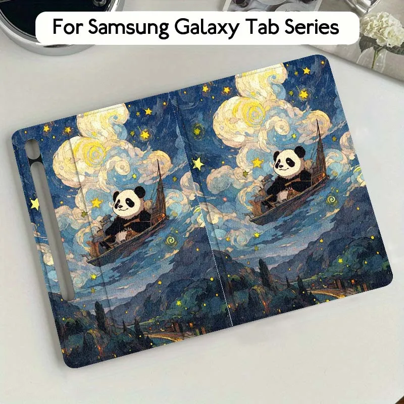 

Cute Panda Starry Sky For Samsung Galaxy Tab S10 S9 S8 S7 FE Lite Soft Flexible Support Tablet Case Gift