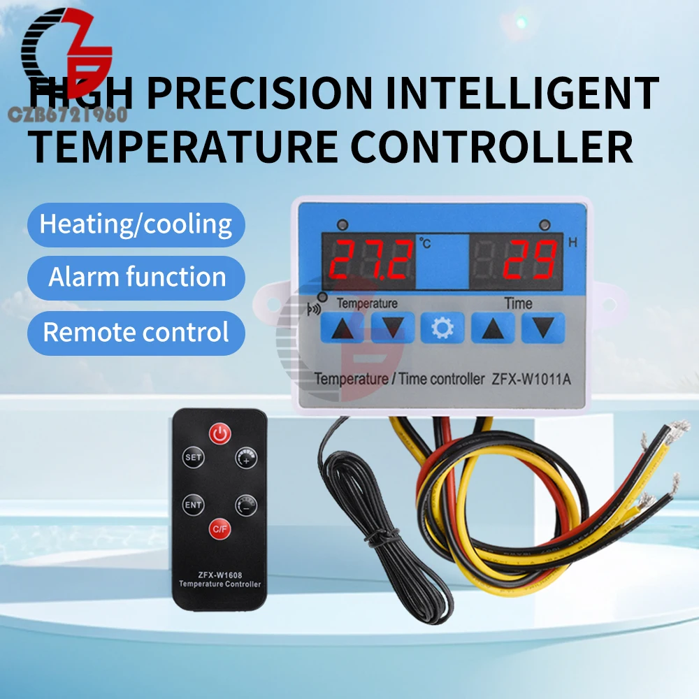 W1011 Digital Thermometer Hygrometer DC 12V 24V AC 110-220V Temperature Sensor Detector Humidity Controller Tester Thermostat