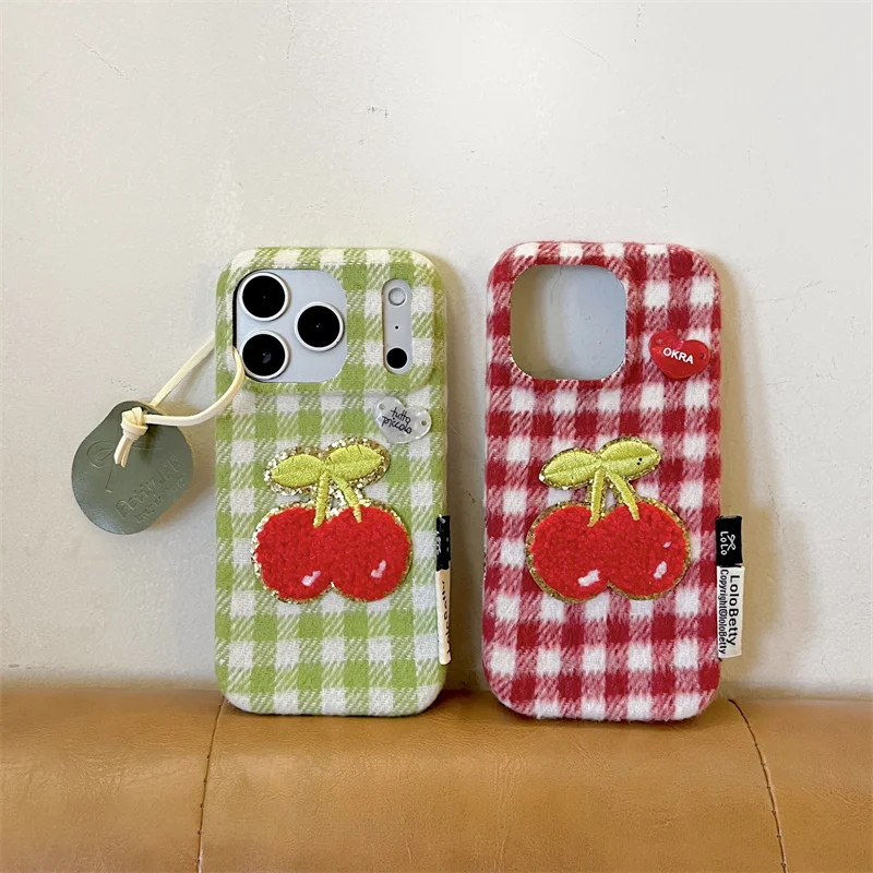 

Fashion Cute Plaid Pattern Leather Magnetic Phone Case For iPhone 16 Pro 17 14 15 Pro Max Cover with Stand For Magsafe