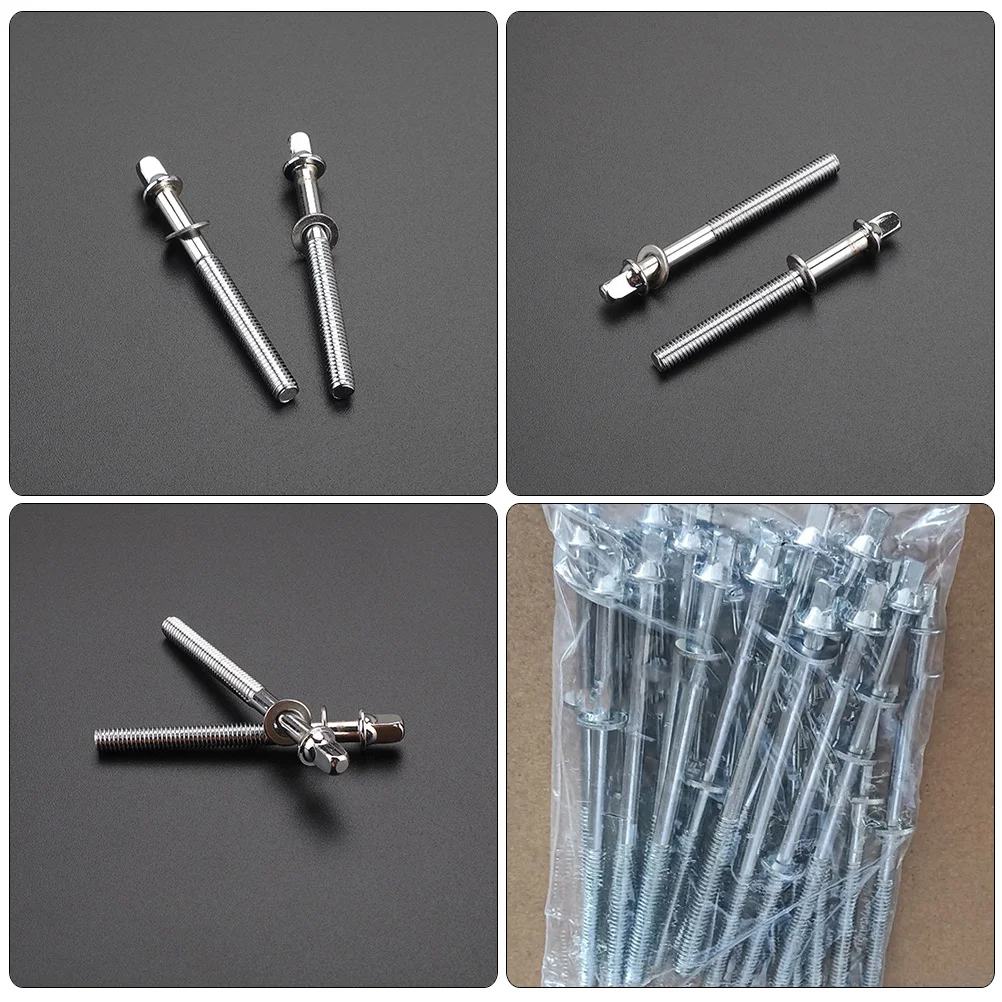 6 Pcs Drum Screws Percussion Accessories for Kit Snare Lugs Hardware Tight Tension Rods