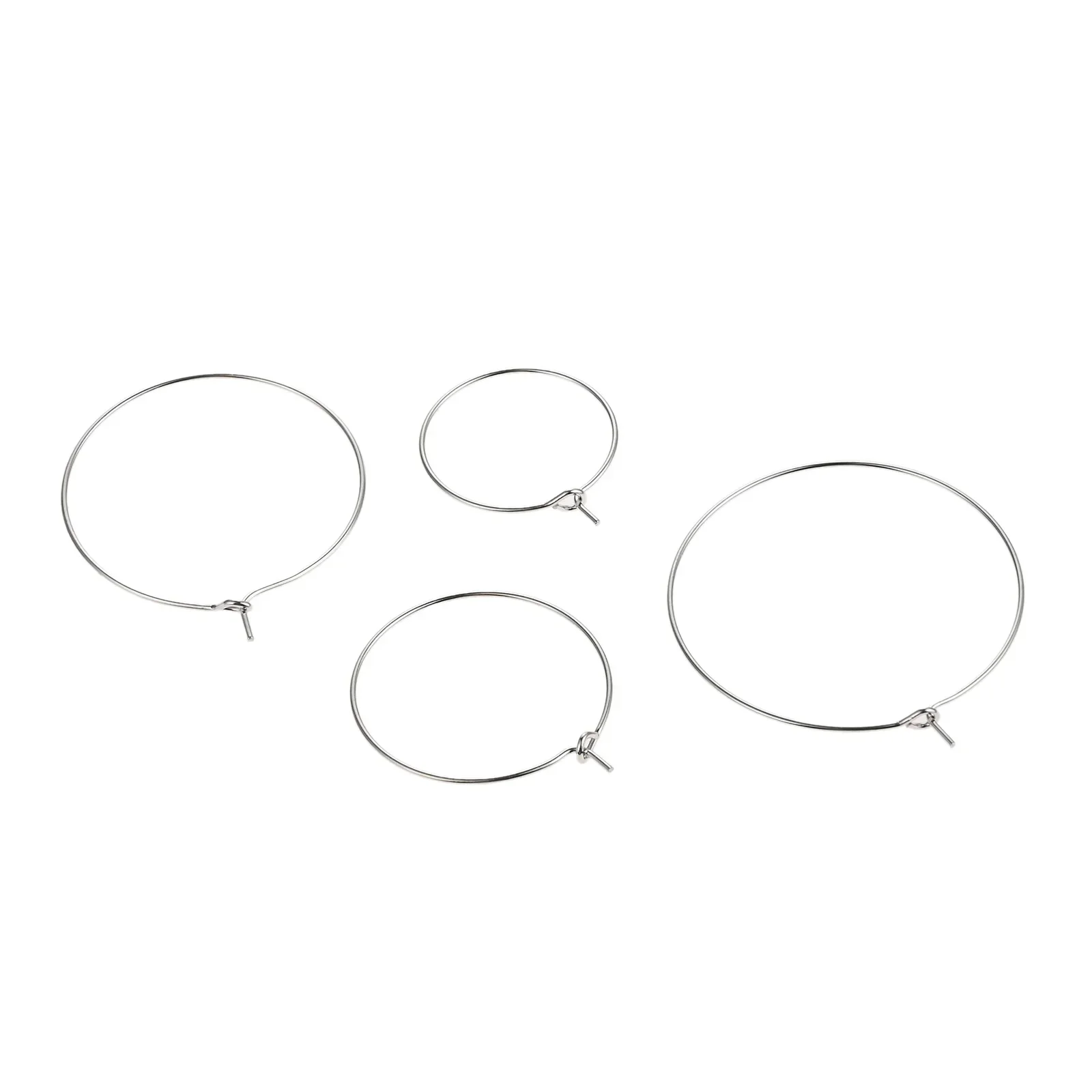 100Pcs 20/25/3035mm Wine Glasses Charm Rings Markers Silver Earrings Circle Wire Rings Hoops DIY Gift Party Drink Wine Labeling