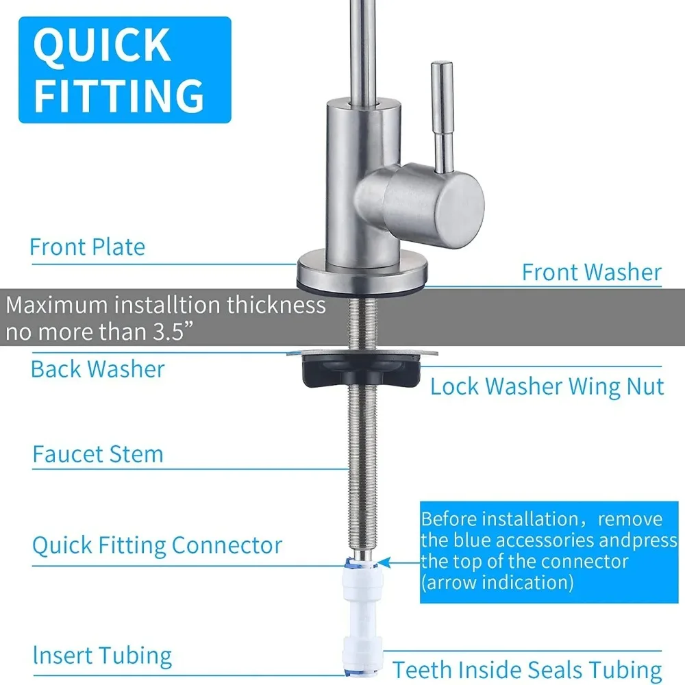 Water Filter Faucet, Lead-Free Purifier Filtered Faucet Fits Reverse Osmosis Units or Water Filtration System Kitchen RO Faucet gallery 4