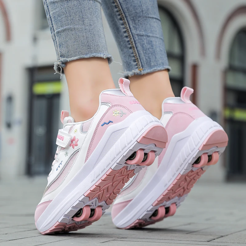 2025 New Children's Indoor and Outdoor Roller Skating Shoes, Sizes 29-40, Removable Children's Roller Skating Shoes