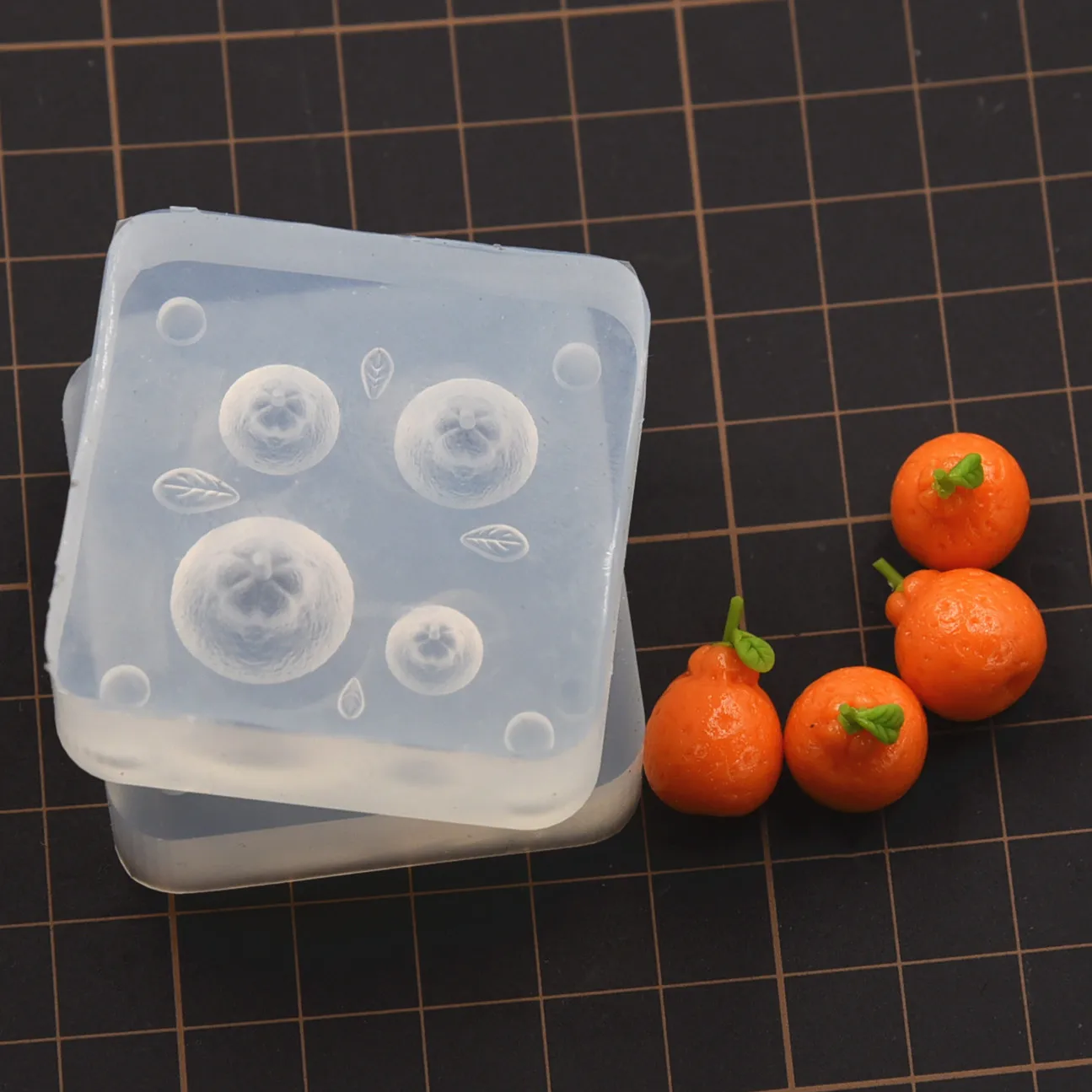 

Pottery Clay Miniature Orange Peach Apple Silicone Molds Mini Fruit Handicraft DIY moulds Tools