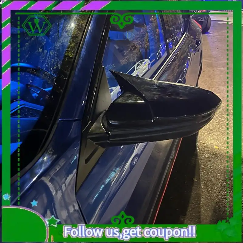 AC34-غطاء مرآة الرؤية الخلفية الجانبية قبعات الرؤية الخلفية لهوندا سيفيك 10Th 2016 2017 2018 2019 2020 ملحقات ، 2 قطعة أسود