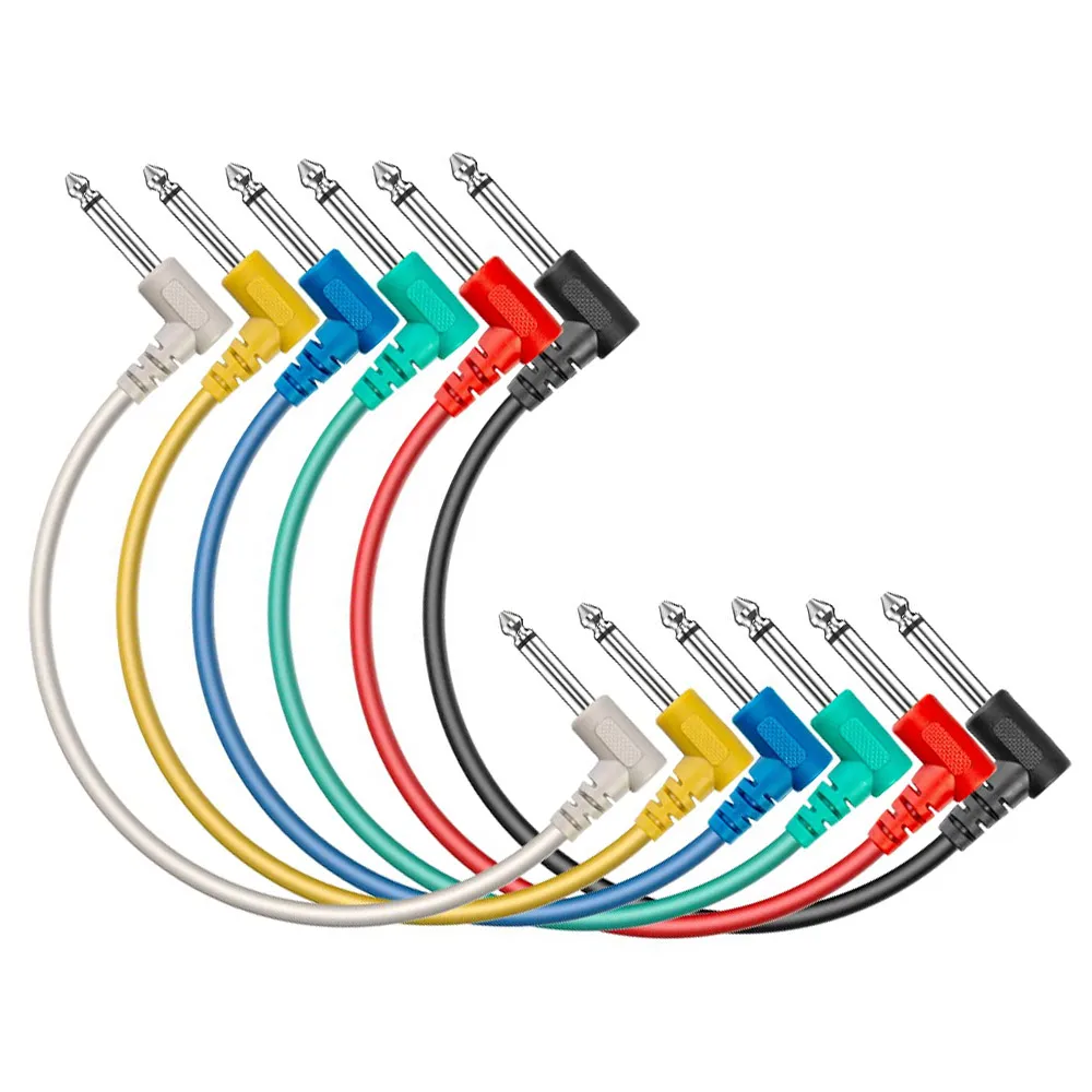 SONICAKE Guitar Patch Cable 6 Packs Colorful Instrument Cables for Effect Pedals TS 1/4