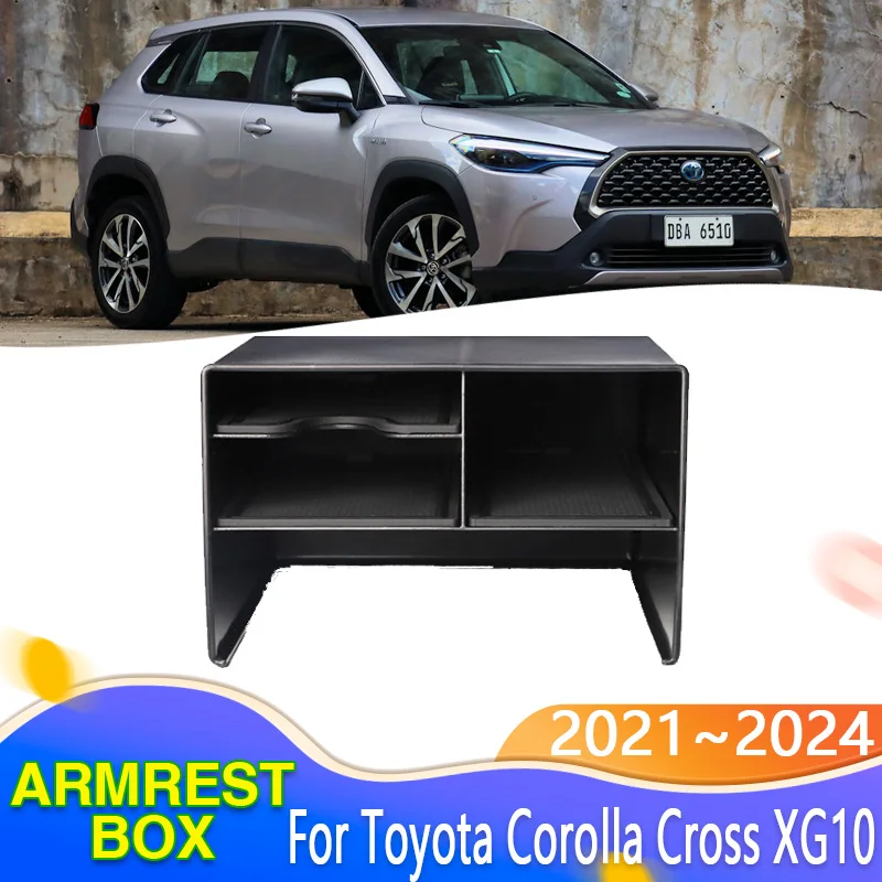 Car Storage Box for Toyota Corolla Cross XG10 10 Frontlander 2021~2024 2022 2023 Center Console Organize Tower Car Accessories