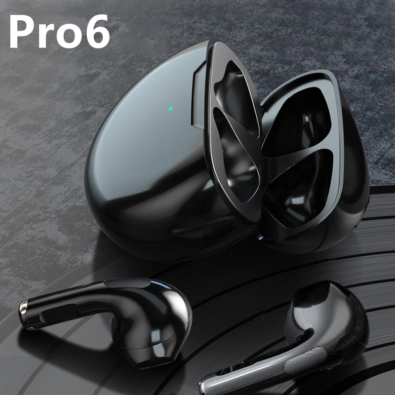 For Xiaomi iPhone Huawei Samsung TWS Pro6 Bluetooth Earphone Headphones Noice Cancelling Earbuds With Mic Pro6 Wireless Headset