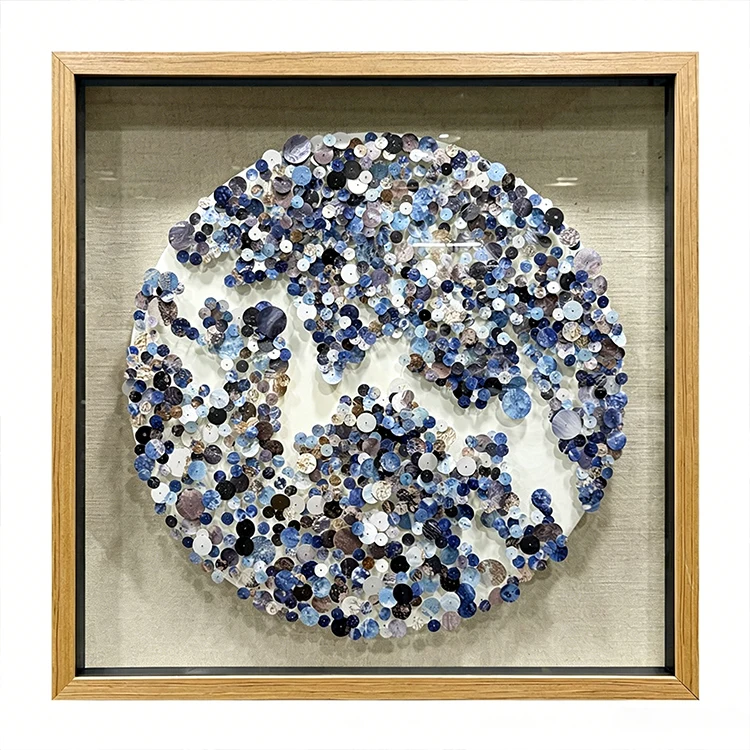 %S_ Factory Wholesale Handmade 3D Mixed Material Object Wall Art Framed Abstract Wall Decor Custom Size for Luxury Living Room