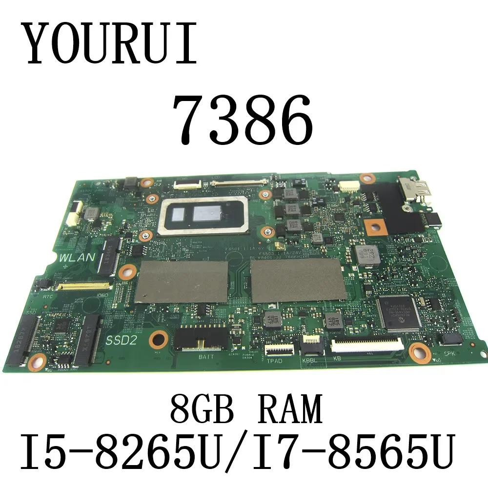

For Dell Inspiron 13 7386 Laptop Mainboard with I5-8265U/I7-8565U CPU 8GB RAM 17925-1 VRJ3T CN-02CF17 CN-0NDK8H Mainboard