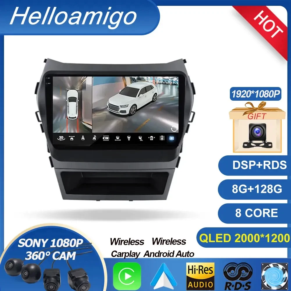 

Android 13 For Hyundai Santa Fe 3 Grand 2012-2017 Car Radio Multimedia Player GPS Carpaly Auto DVD QLED Screen 2 din