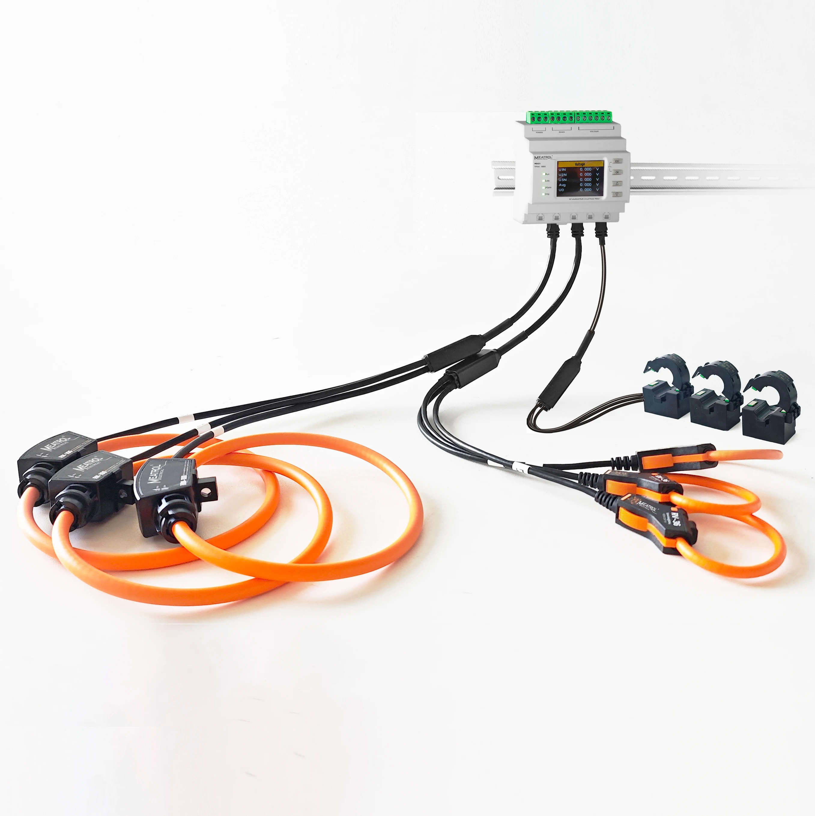 Multi Loop Three Phase Energy Meter 4 Circuits ME431 Real-time Data Monitoring Mobus TCP Rogowski Coil Power Energy Meter