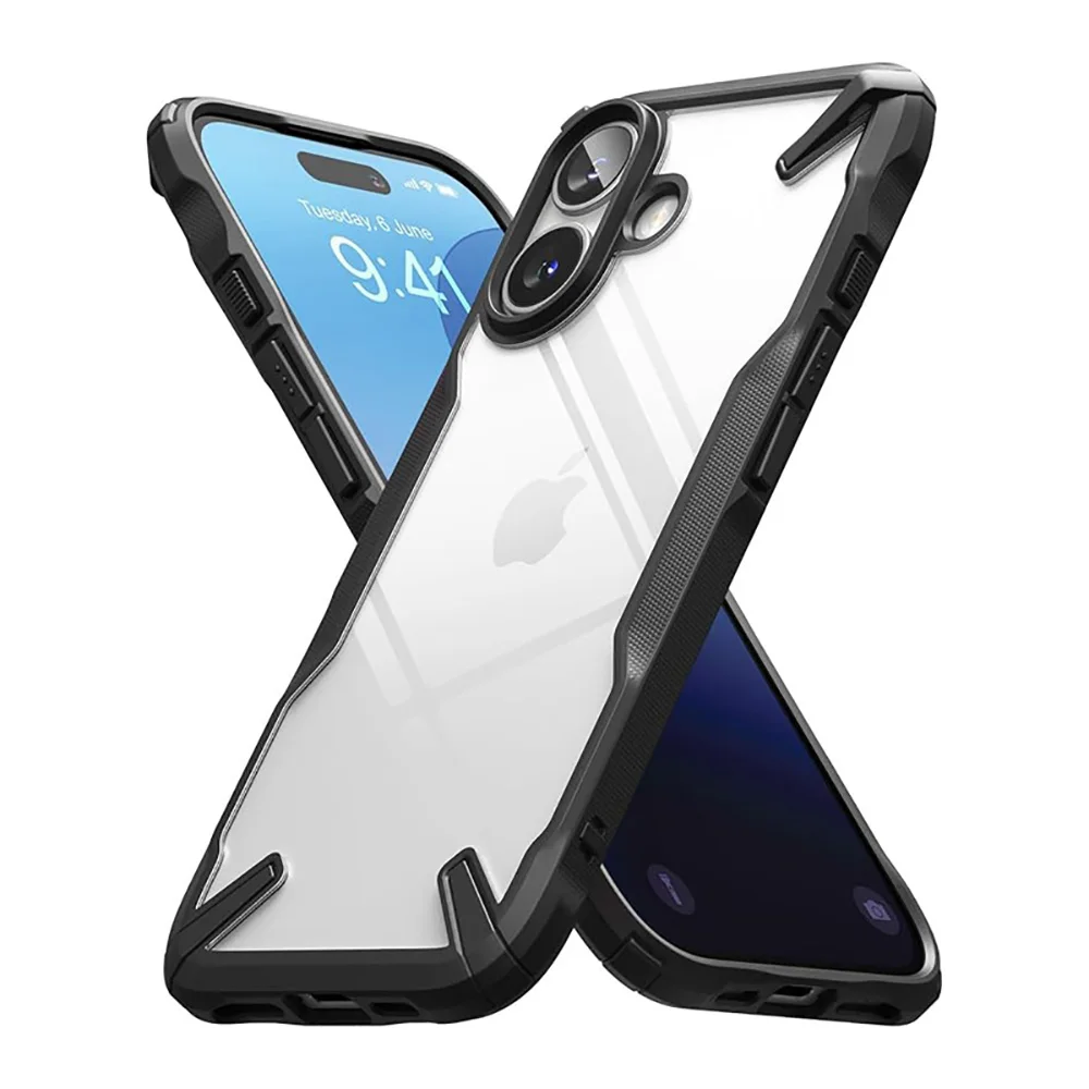 

Ringke Fusion-X Compatible with iPhone 16 Case Hard Back Shockproof TPU Frame Cover