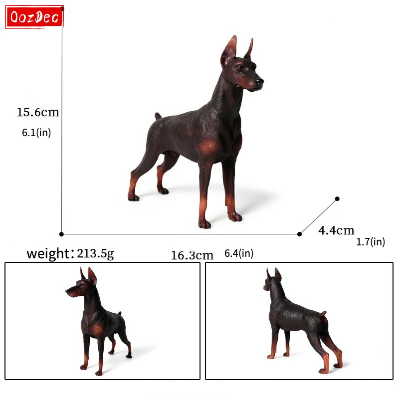 OozDec Doberman Pinscher Big Dog Animal Action Figures Decoration High Simulation Pvc Lovely Pet Model Toys