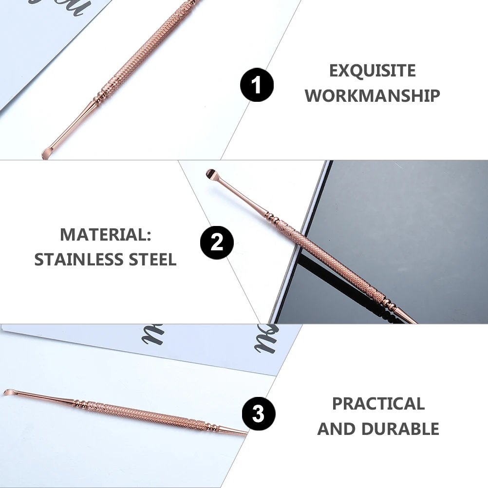 

5pcs Rose Gold Stainless Steel Ear Cleaning Tools Earwax Removal Scoop Spoons Home Use Sturdy Handmade Ear Cleaner NOLITOY