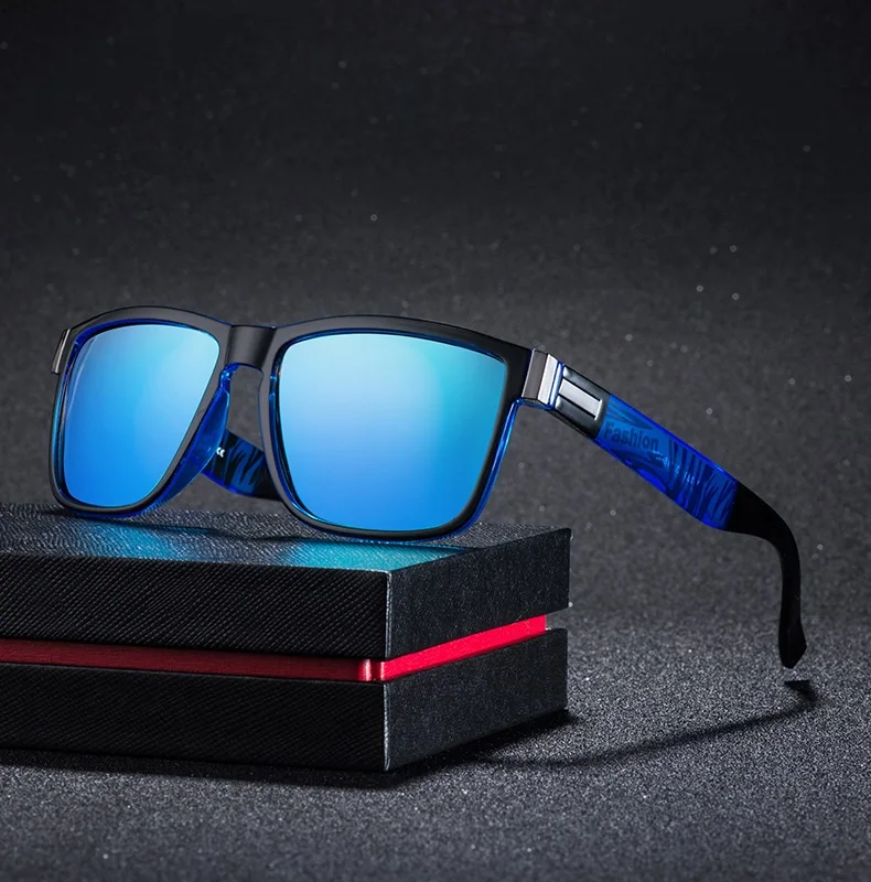 Modische Vintage Quadratische Sonnenbrille für Männer und Frauen, Luxus-Markendesigner-Sonnenbrille zum Fahren und Angeln, Fahrer-Brillen – Detail 4