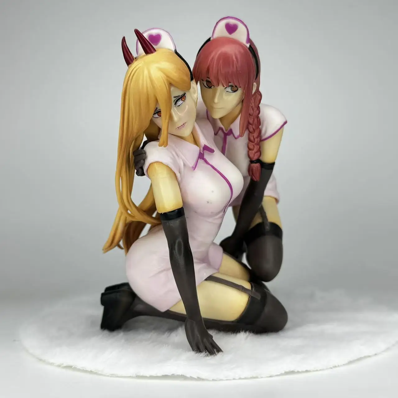 Chainsaw Man Anime Nurse Pawa Marchma Action Figure with Blanket Beautiful Girl Model Decoration Collectible for Fans