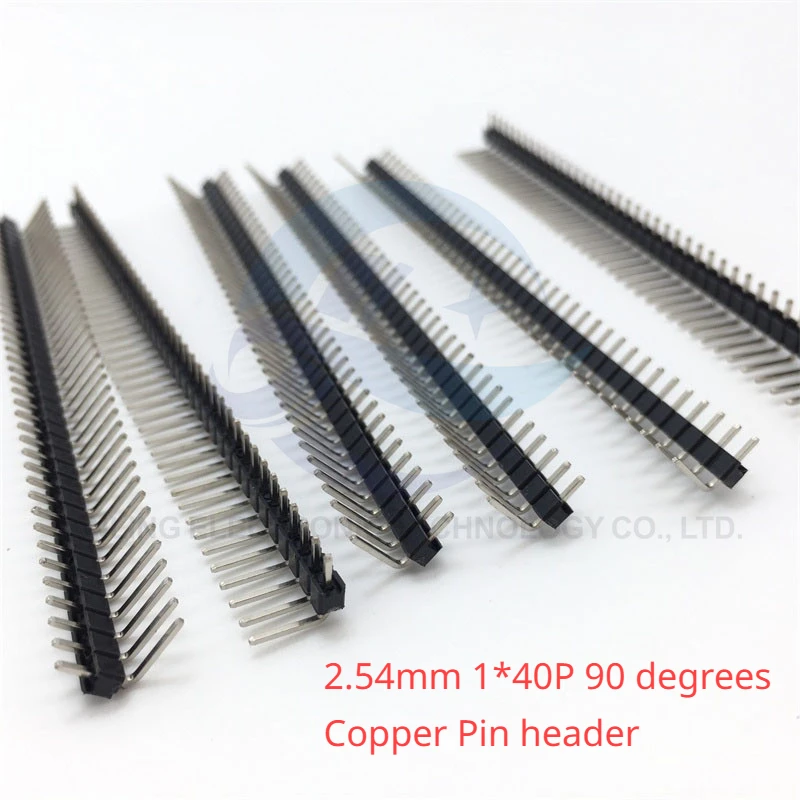 10pcs 1x 40 Pin 2.54 mm Right Angle Single Row Pin Header Male 90 degrees Needle Connector