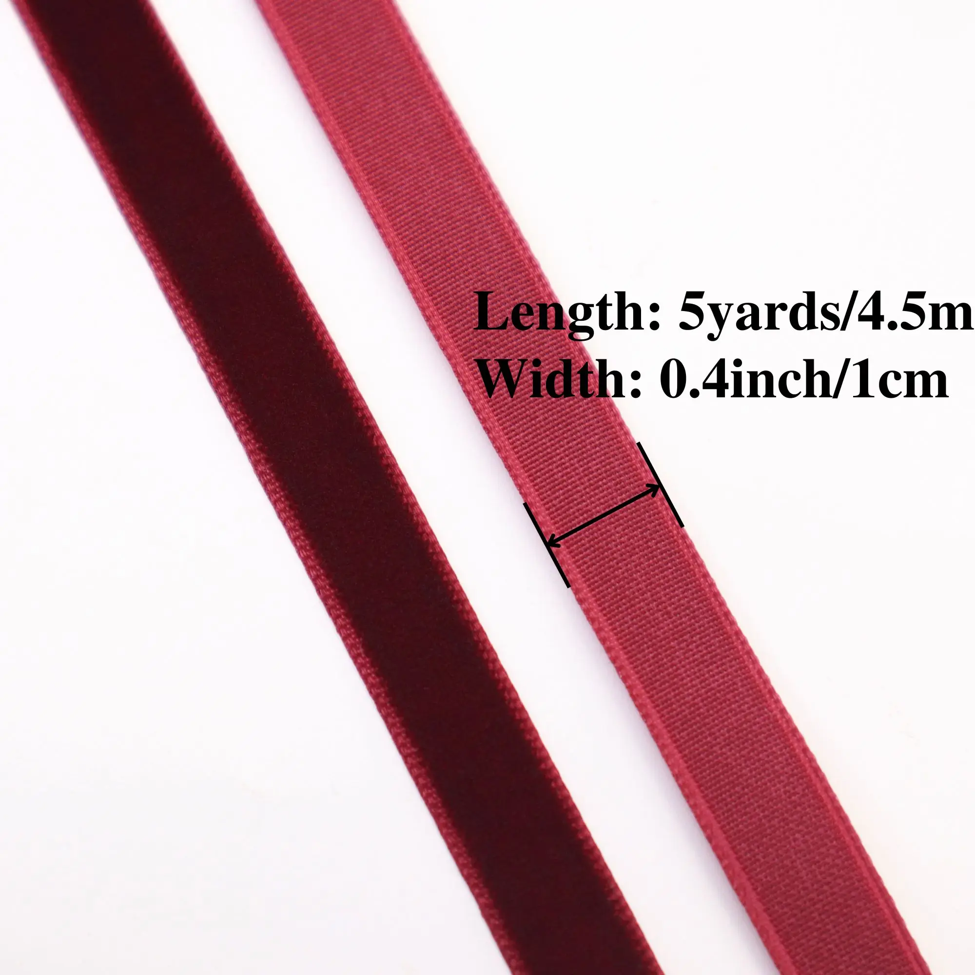 5 Yards Velvet Ribbon Single Face Velvet Ribbon Roll for Choker, Gift Wrapping, Party Wedding Decoration