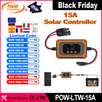 PowMr 15A Mr MPPT charging Controller 12V/24V smart Portable Battery Charger With LCD Compatible Max PV 180W/360W 30V/60V Panel