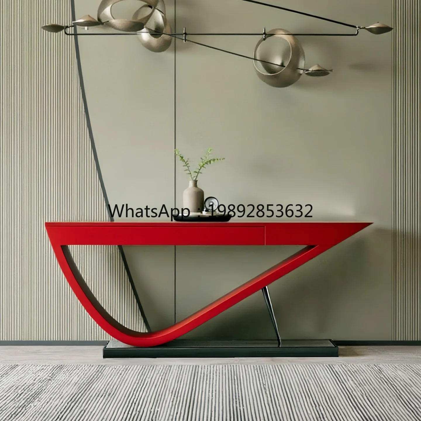 LYY ضوء فاخر ورنيش مدخل الجدول فيلا فندق مدخل خزانة الحديثة بسيطة تخزين الرف الديكور #3