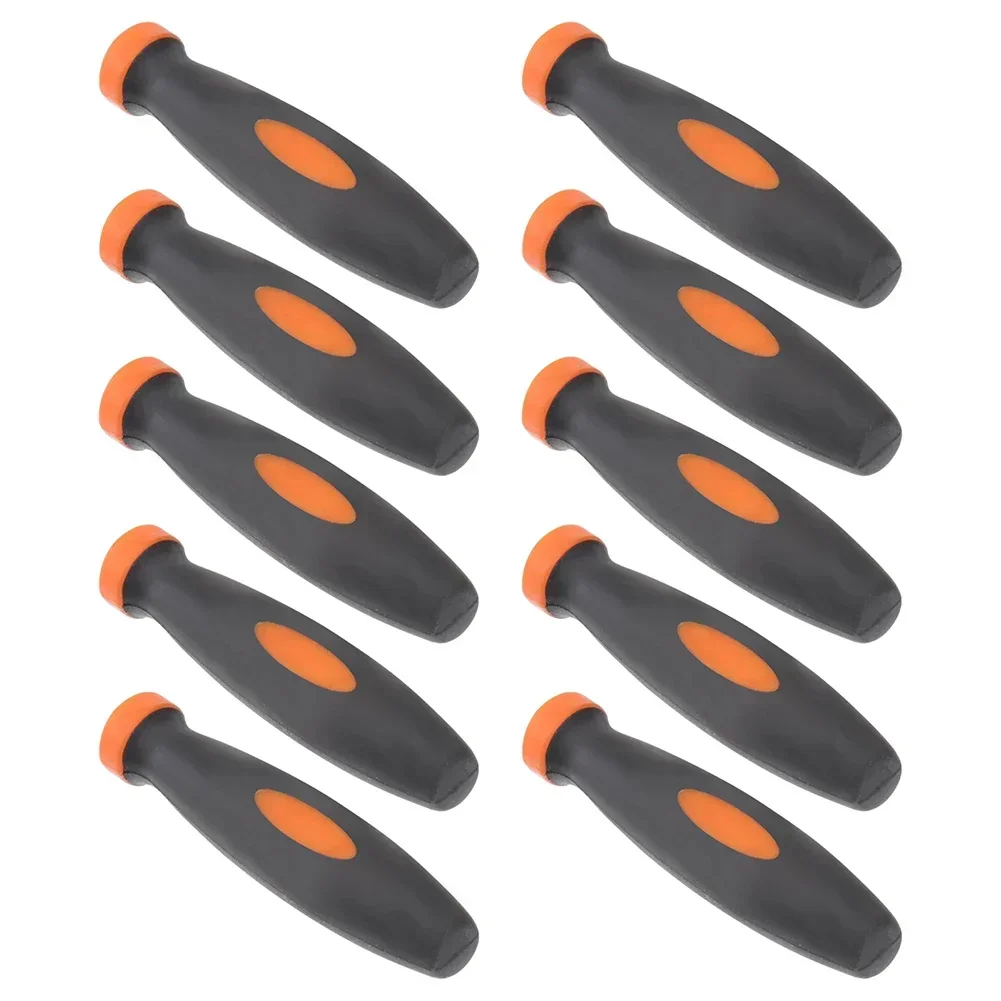 Rubber Files Handles Handles File Home Rubber Smooth 2.36Inch Accessories Black+Orange Parts For Small Files Durable