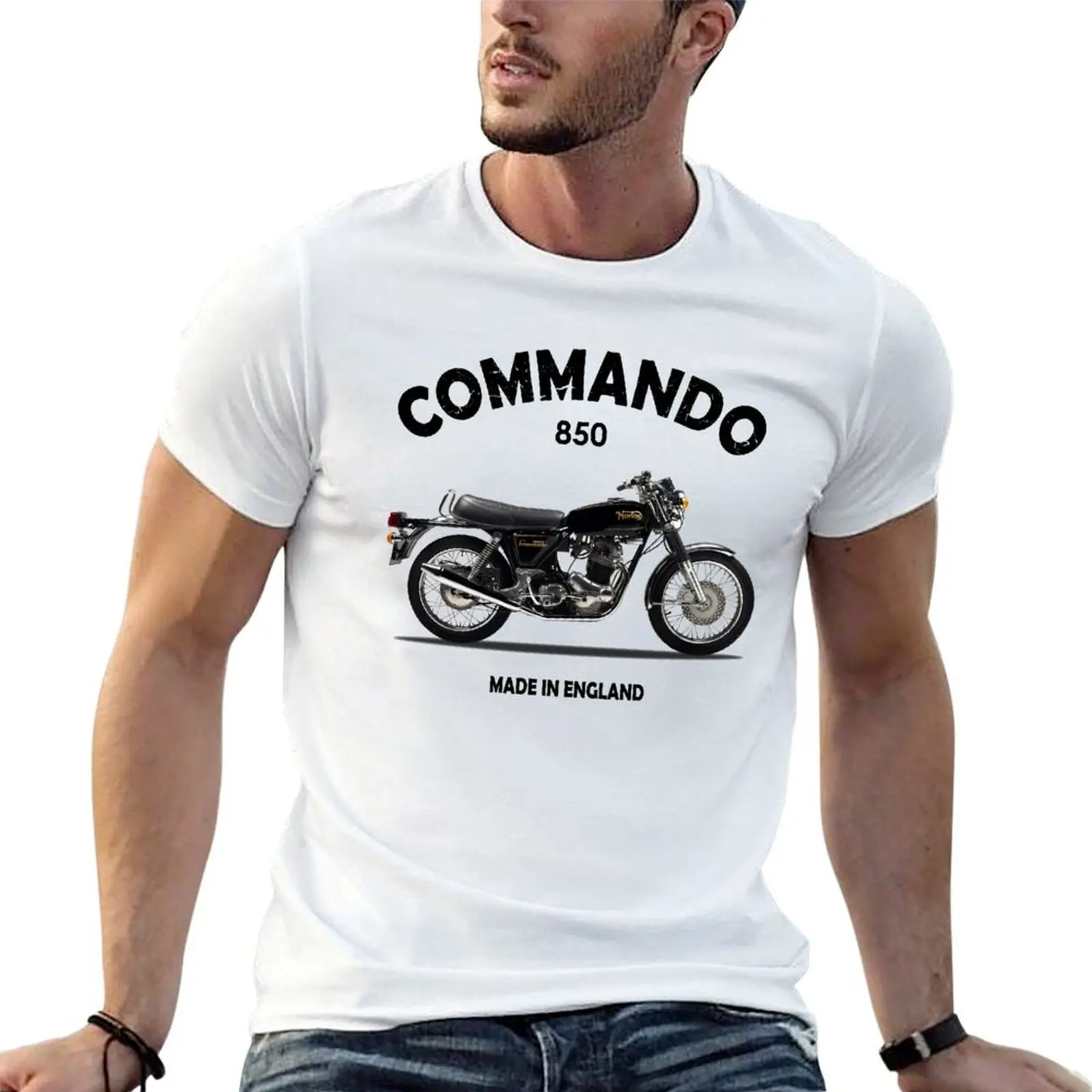 

Classic Commando 850 Motorcycle T-Shirt t shirt man casual t shirts for man pack white T-Shirt