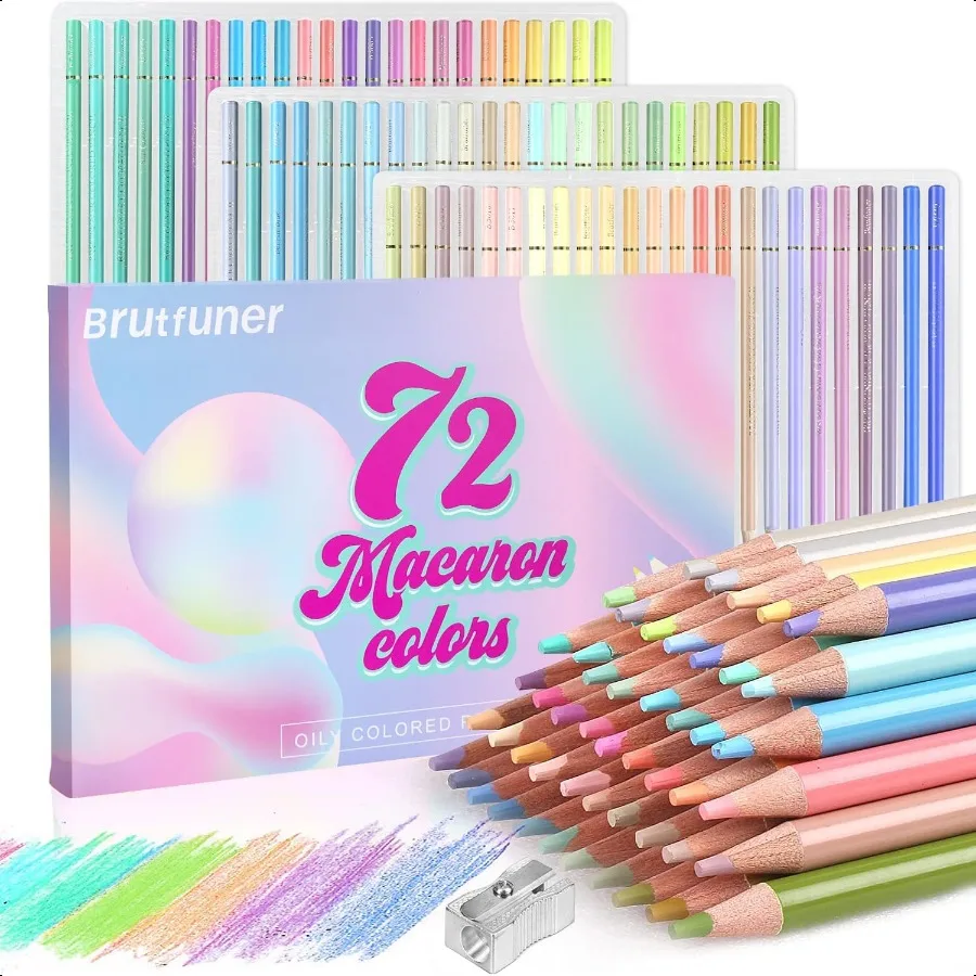

72 aron Pastel Colored Pencils Set Soft Core aron Colors for Adults Coloring Books Beginners Blending Shading Sketching