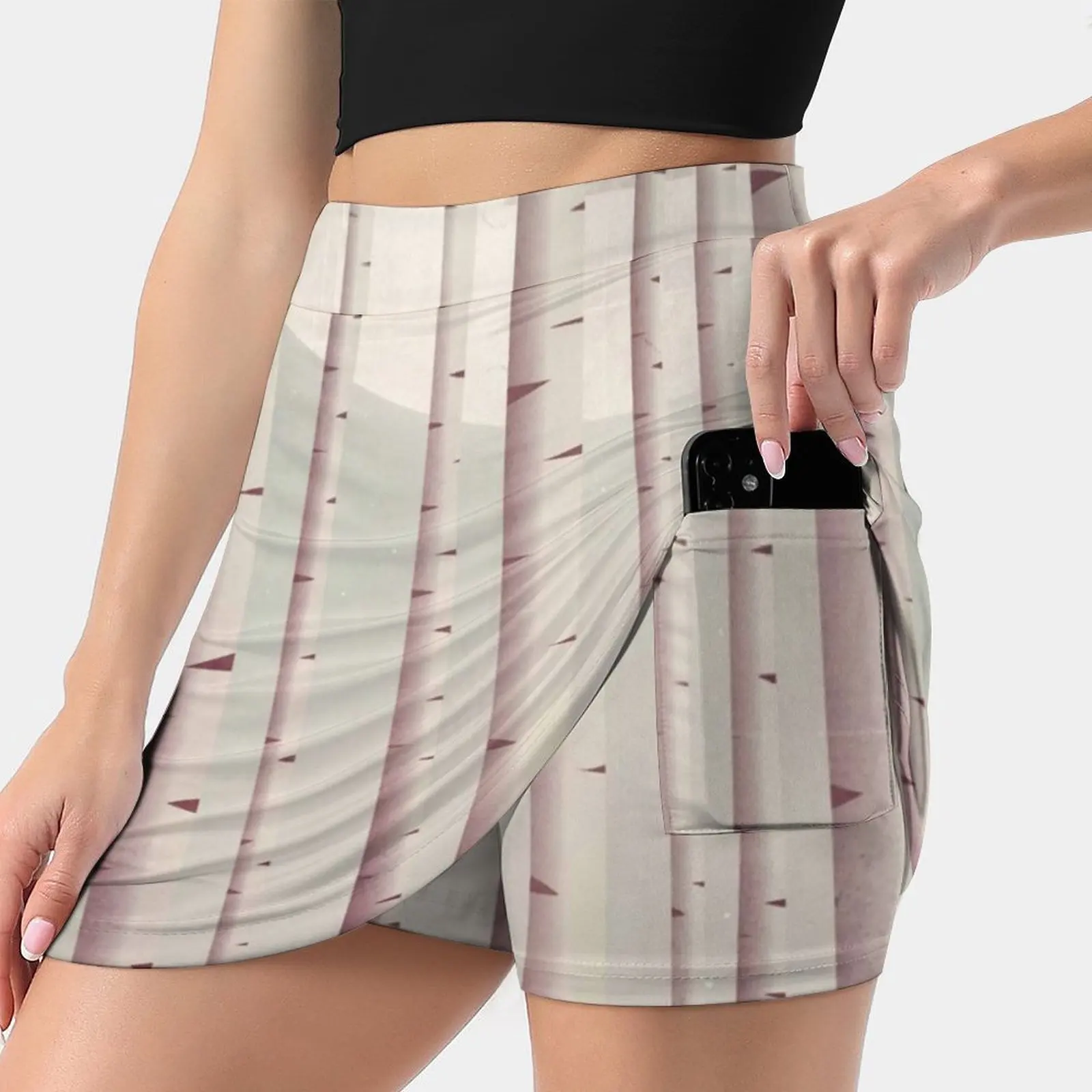 Serene Forest Women's skirt Mini Skirts A Line Skirt With Hide Pocket Forest Moon Cloud Sky Fox Shadow Cute Nature Whimsical