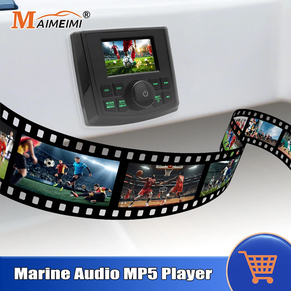 

Digital Marine Audio Radio Player Yacht Motor Waterproof IPX5 Stereo MP5 Player FM AM RDS Media Audio Marine RV Boat ATV UTV SUV