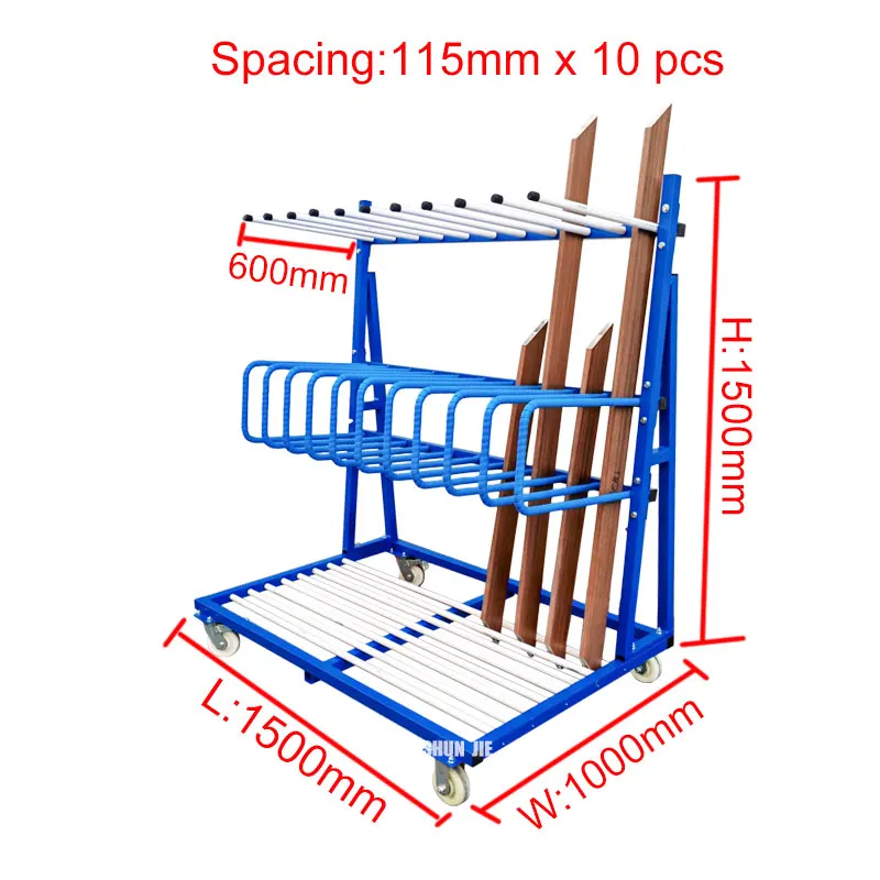 生産工場設計 1500mm長 アルミ製ドア・窓収納運搬台車 パネル回転カート 鉄鋼管
